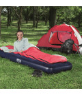 Airbed Jr Twin Built-in Foot Pump Blue